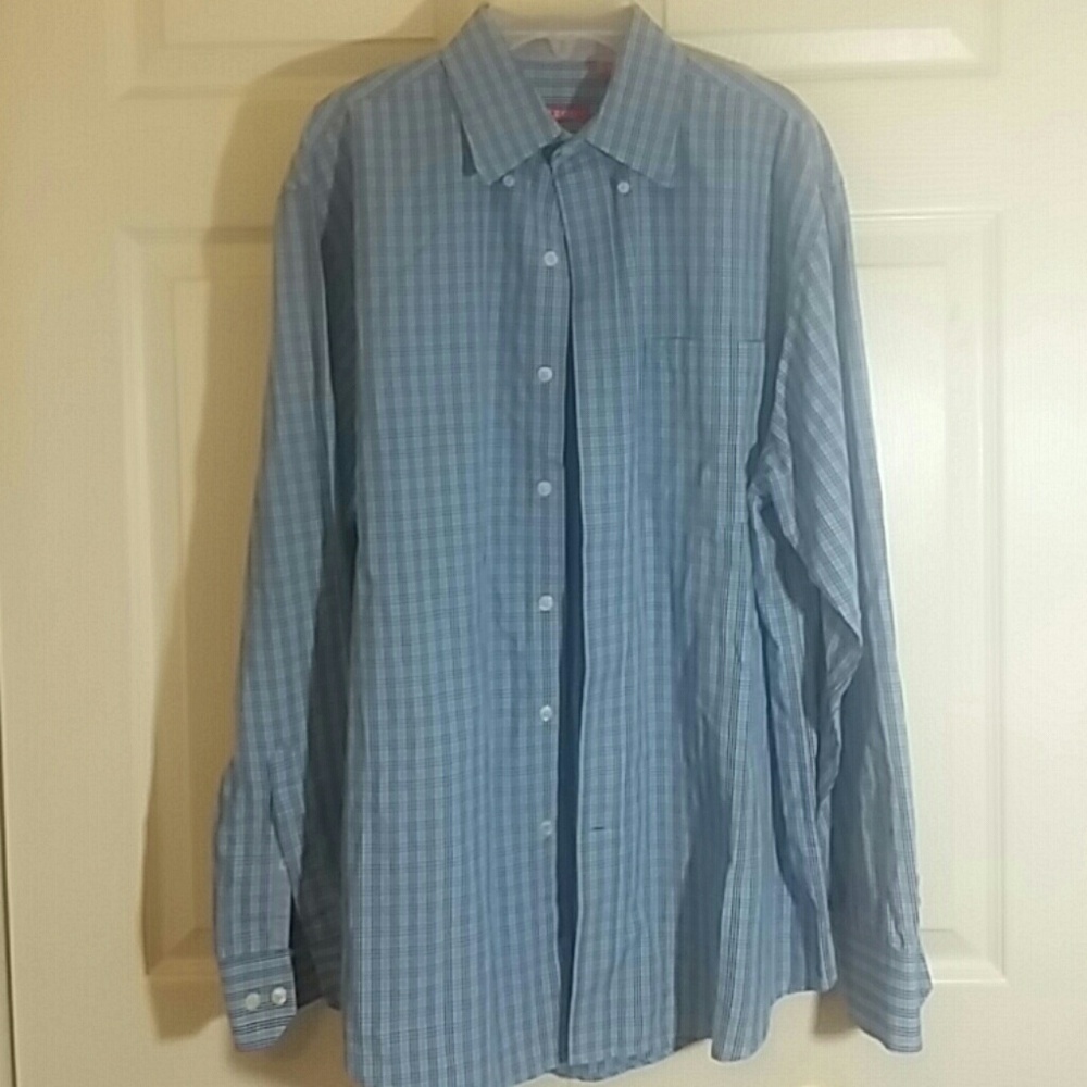 Izod mens sz M button down purple blue shirt